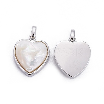 Natural White Shell Mother of Pearl Shell Pendants BSHE-F011-04A-P-1