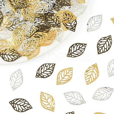 100Pcs Leaf Iron Pendants KK-FS0001-98-1