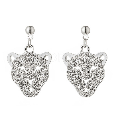 Alloy Rhinestone Dangle Stud Earrings FS-WG75FBE-02-1
