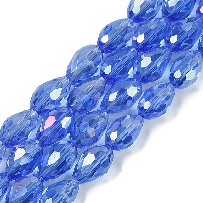 Transparent Electroplate Glass Beads Strands EGLA-N013-T6mm-B10-1