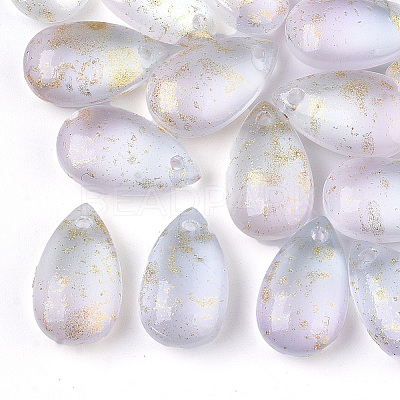 Two Tone Transparent Spray Painted Glass Charms X-GLAA-T017-02-B03-1