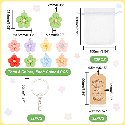 AHADERMAKER DIY Flower Keychain Making Kit 