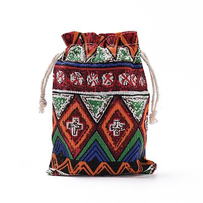 Polycotton(Polyester Cotton) Packing Pouches Drawstring Bags X-ABAG-T006-A22-1
