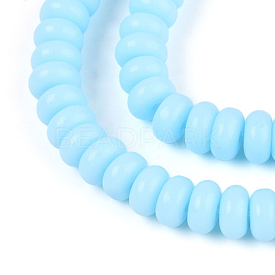 Opaque Spray Painted Glass Beads GLAA-ZX008-6mm-18J-1