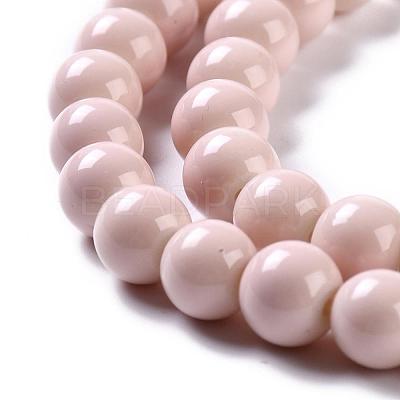 Painted Glass Beads Strands X-DGLA-S071-6mm-B12-1