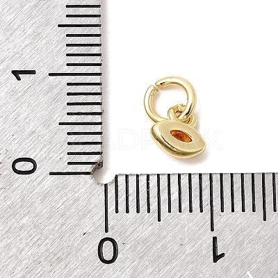 Brass Cubic Zirconia Charms KK-G554-02F-04-1