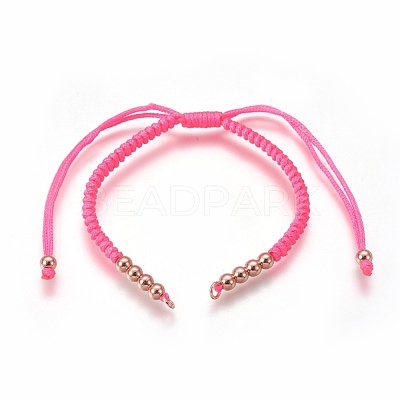 Nylon Cord Braided Bead Bracelets Making BJEW-F360-FRG11-1