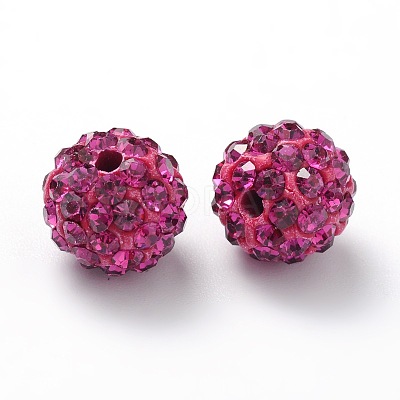 Polymer Clay Rhinestone Beads RB-C1438-10mm-A24-1