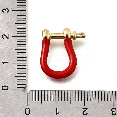 Brass Enamel D-Ring Anchor Shackle Clasps KK-P201-01G-J-1