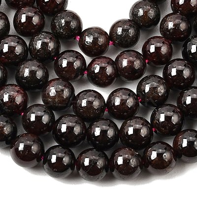 Natural Garnet Gemstone Beads Strands X-G-R263-7mm-1