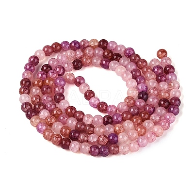 Ombre Effect Dyed Crackle Glass Beads Strands GLAA-Q106-01A-B23-1