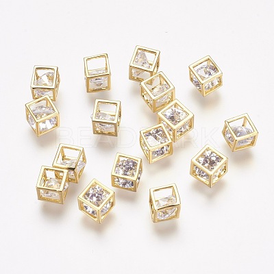Brass Cubic Zirconia Charms KK-P078-07-1