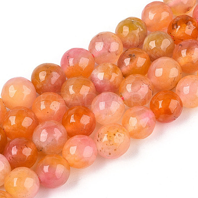 Dyed Natural White Jade Beads Strands G-T139-8mm-60-11-1