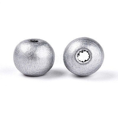 Spray Painted Round Natural Schima Wood Beads WOOD-A018-8mm-02-1