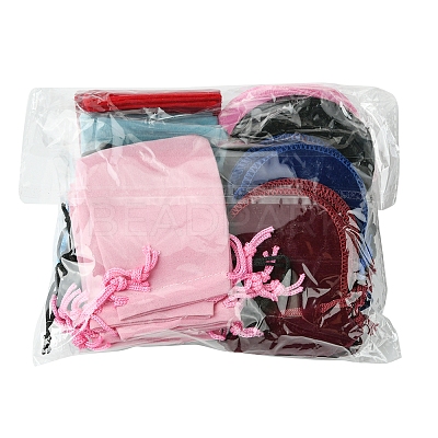 48Pcs 8 Colors Velvet Cloth Drawstring Bags TP-FS0001-01-1