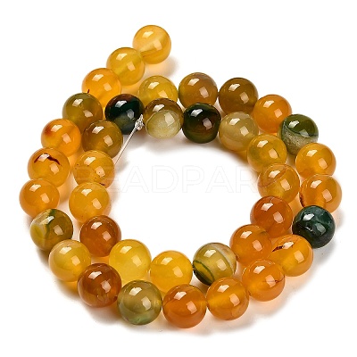 Dyed Natural Agate Beads Strands G-G203-10F-10mm-1