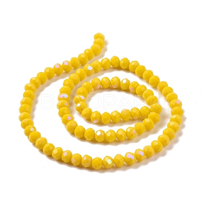 Electroplate Opaque Solid Color Glass Beads Strands X1-EGLA-A034-P6mm-L02-1