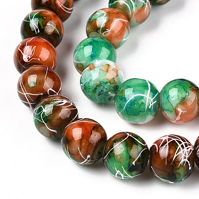 Drawbench Glass Round Beads GLAD-WH0001-01-02-1