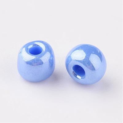 DIY Craft Beads 8/0 Opaque Colors Lustered Round Glass Seed Beads X-SEED-A012-3mm-123B-1