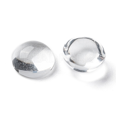 Transparent Half Round Glass Cabochons X-GGLA-R027-10mm-1