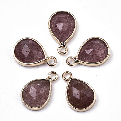 Natural Strawberry Quartz Charms G-N326-50C-1
