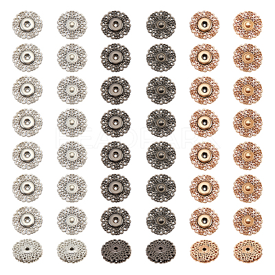 24Pcs 3 Colors Alloy & Brass Snap Buttons FIND-NB0003-65-1