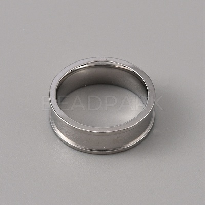 201 Stainless Steel Grooved Finger Ring Settings STAS-WH0027-27A-P-1