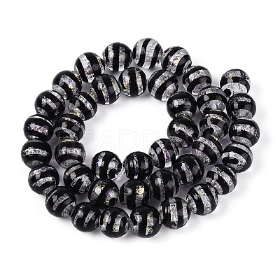 Handmade Foil Glass Beads Strands FOIL-N033-05A-1