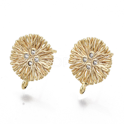 Brass Micro Pave Cubic Zirconia Stud Earring Findings KK-T056-05G-NF-1