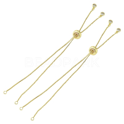 Rack Plating Brass Box Chain Slider Bracelets MAK-YW0001-04G-1