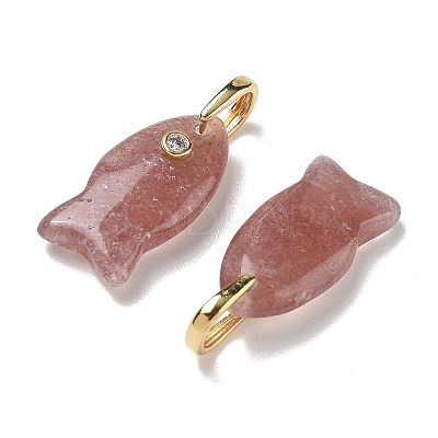 Natural Strawberry Quartz Pendants G-A297-01G-17-1