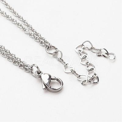 316 Surgical Stainless Steel Cable Chains Tiered Necklaces NJEW-JN01738-1