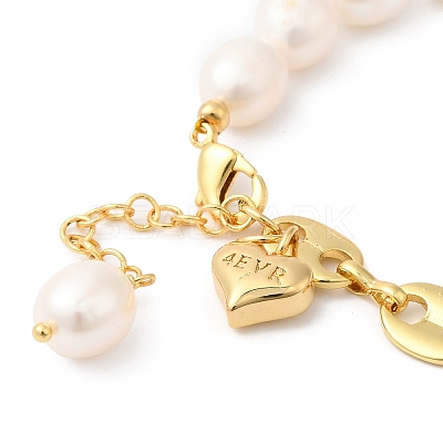 Rack Plating Brass Heart Charm Bracelet BJEW-G671-01G-1