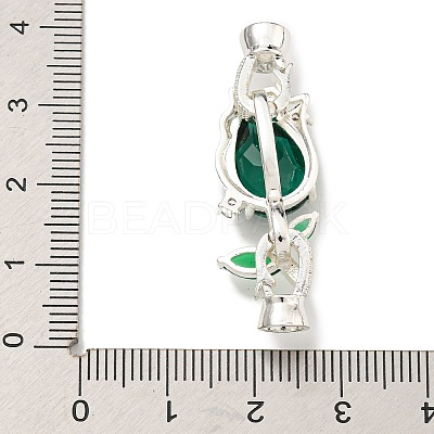 Brass Micro Pave Clear Cubic Zirconia Fold Over Clasps KK-U037-16P-01-1
