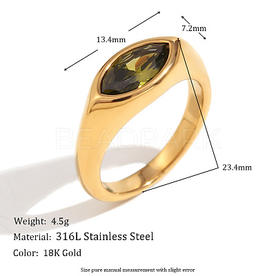 316L Stainless Steel with Cubic Zirconia Finger Rings FS-WGB17C9-13-1