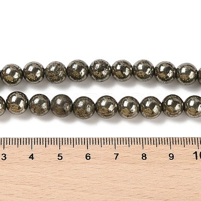 Natural Pyrite Beads Strands G-A250-A01-01-1