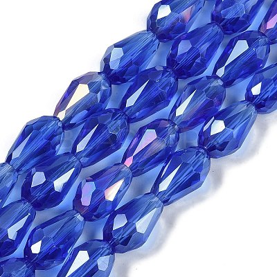 Transparent Electroplate Glass Beads Strands EGLA-N013-T6mm-B11-1