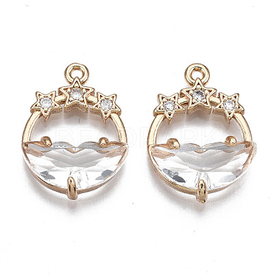 Faceted Transparent Glass Pendants GLAA-T020-18H-1