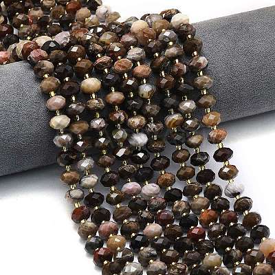 Natural Petrified Wood Beads Strands G-P573-A32-01-1
