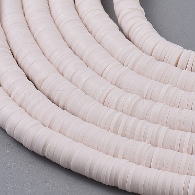 Flat Round Handmade Polymer Clay Beads CLAY-R067-8.0mm-16-1