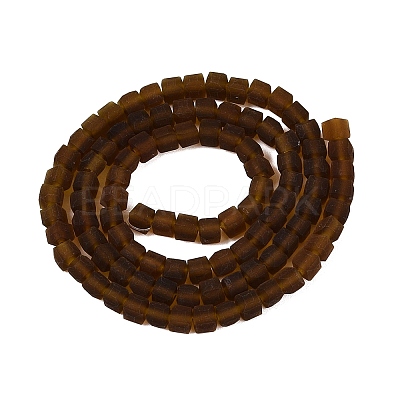 Transparent Frosted Glass Beads Strands GLAA-N072-01A-A19-1