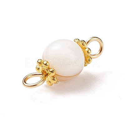 Natural Shell Connector Charms PALLOY-JF01658-1