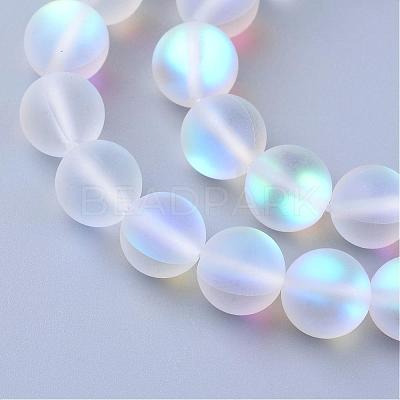 Synthetic Moonstone Beads Strands G-R375-6mm-A13-1
