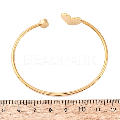 201 Stainless Steel Enamel Cuff Bangles for Women BJEW-F492-01G-02-1