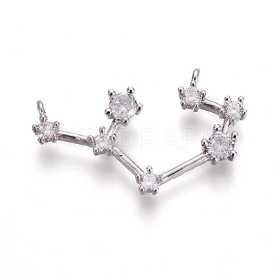 Brass Micro Pave Cubic Zirconia Pendants ZIRC-F099-20P-10-1