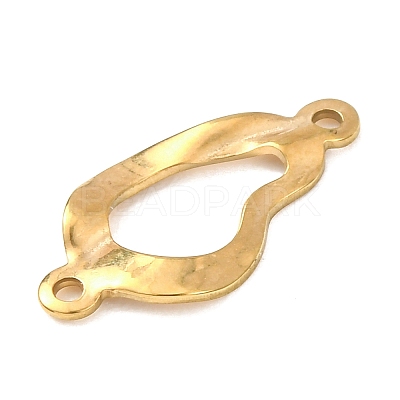 304 Stainless Steel Textured Links Connector Charms STAS-K302-02B-G-1