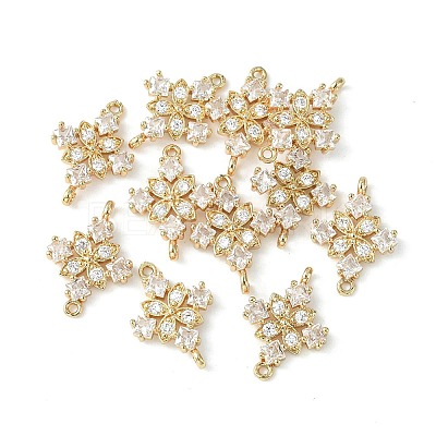 Brass Pave Cubic Zirconia Connector Charms KK-G462-45KCG-04-1