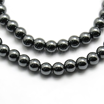 Grade AAA Magnetic Synthetic Hematite Round Bead Strands G-G644-E-11-1