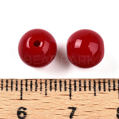Opaque Solid Color Glass Beads GLAA-N007-8mm-A03-1