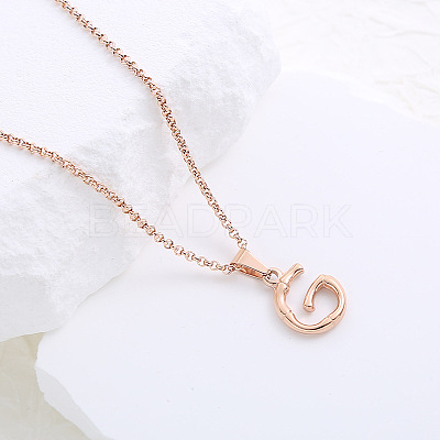 Stainless Steel Letter Pendant Necklaces for Women Men GR8130-7-1